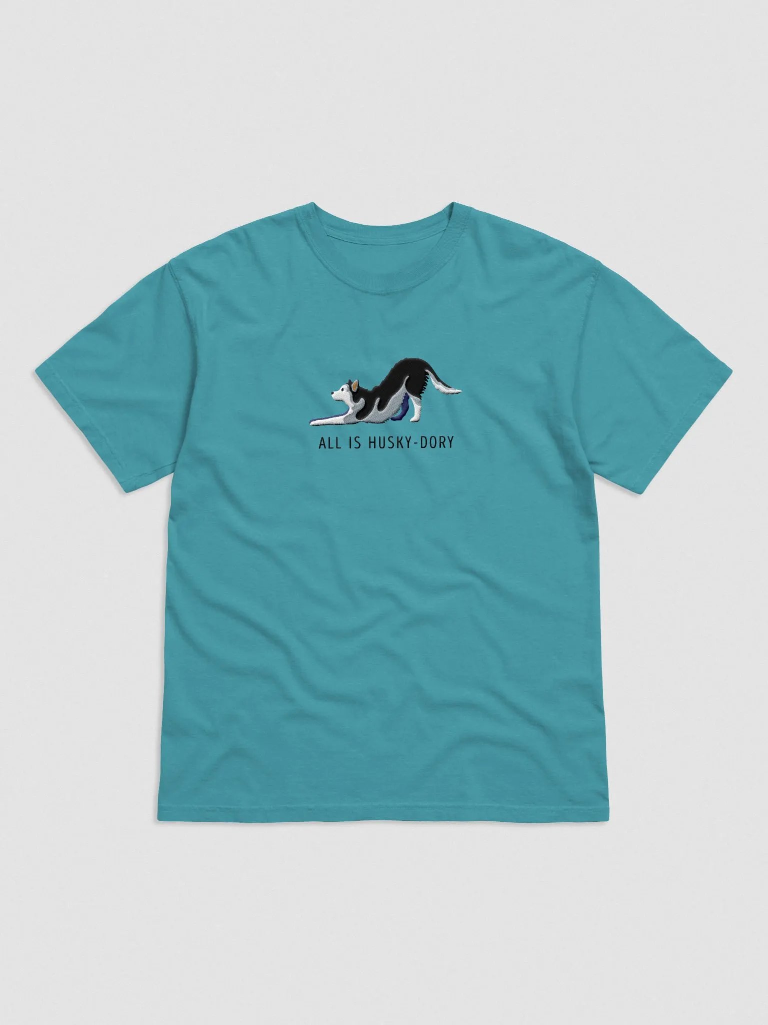 All Is Husky-Dory T-Shirt(Embroidered) of a Siberian Husky product image (4)
