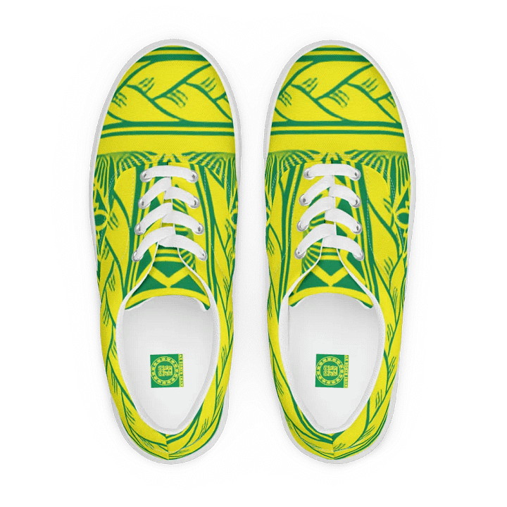 Floral Geometry Lace-Up Queen Canvas Shoes product image (1)
