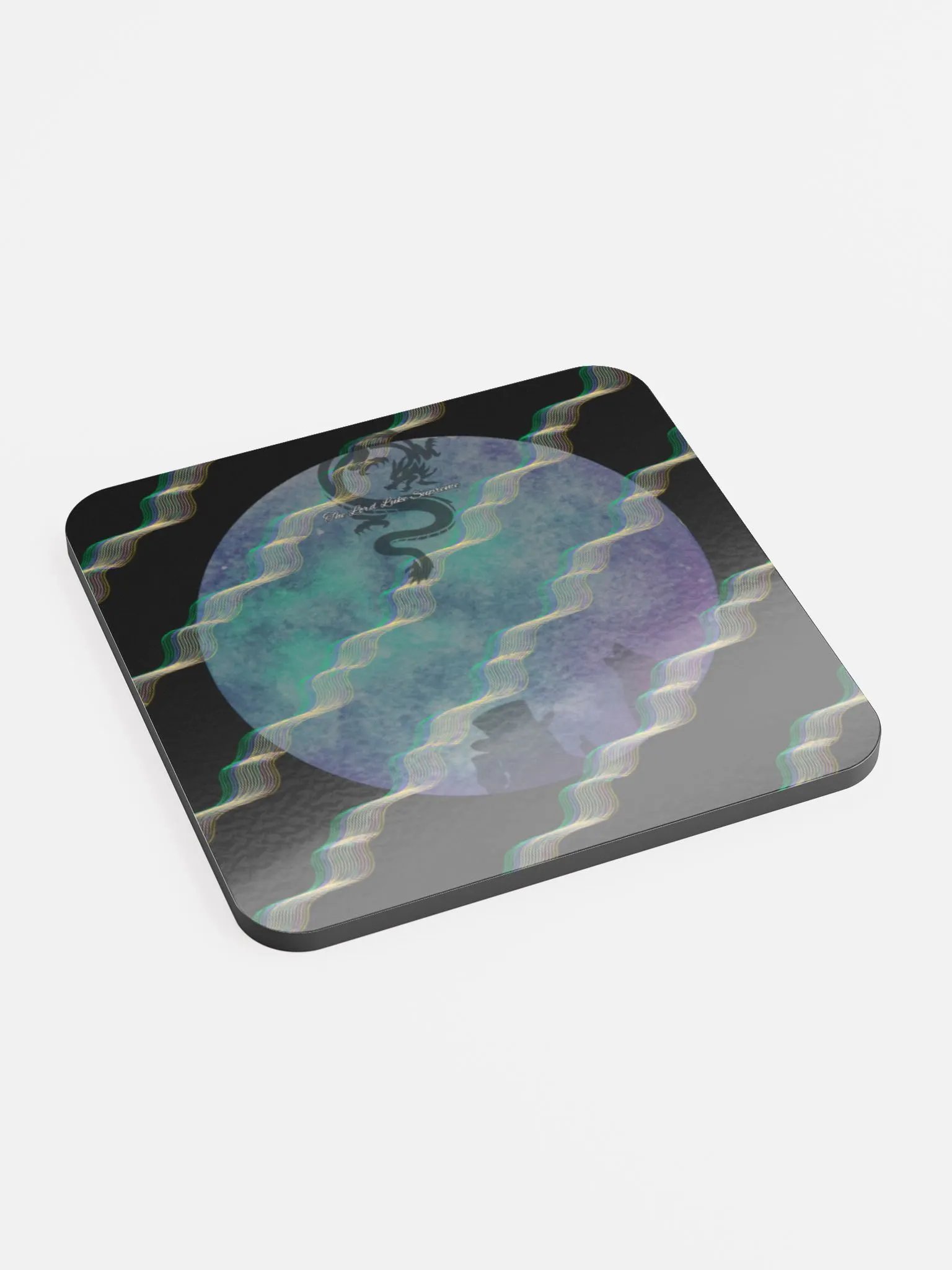 Moonlight Retro wave Glossed Cork Coaster product image (2)