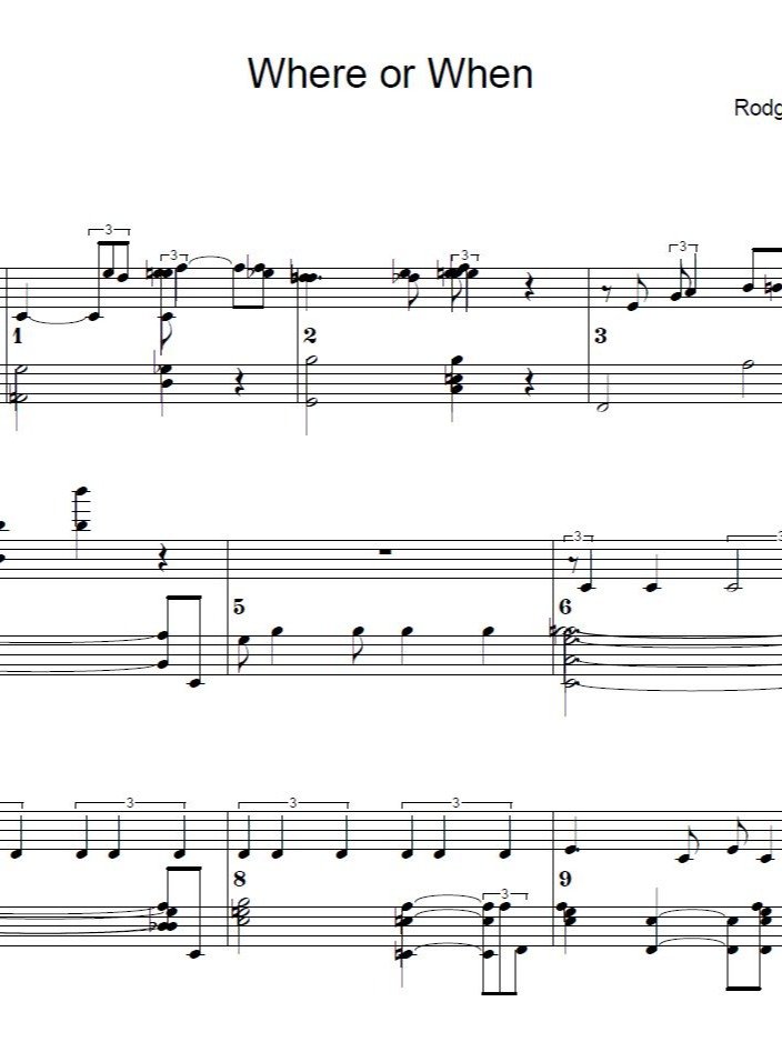 Where or when - Piano sheet music product image (1)
