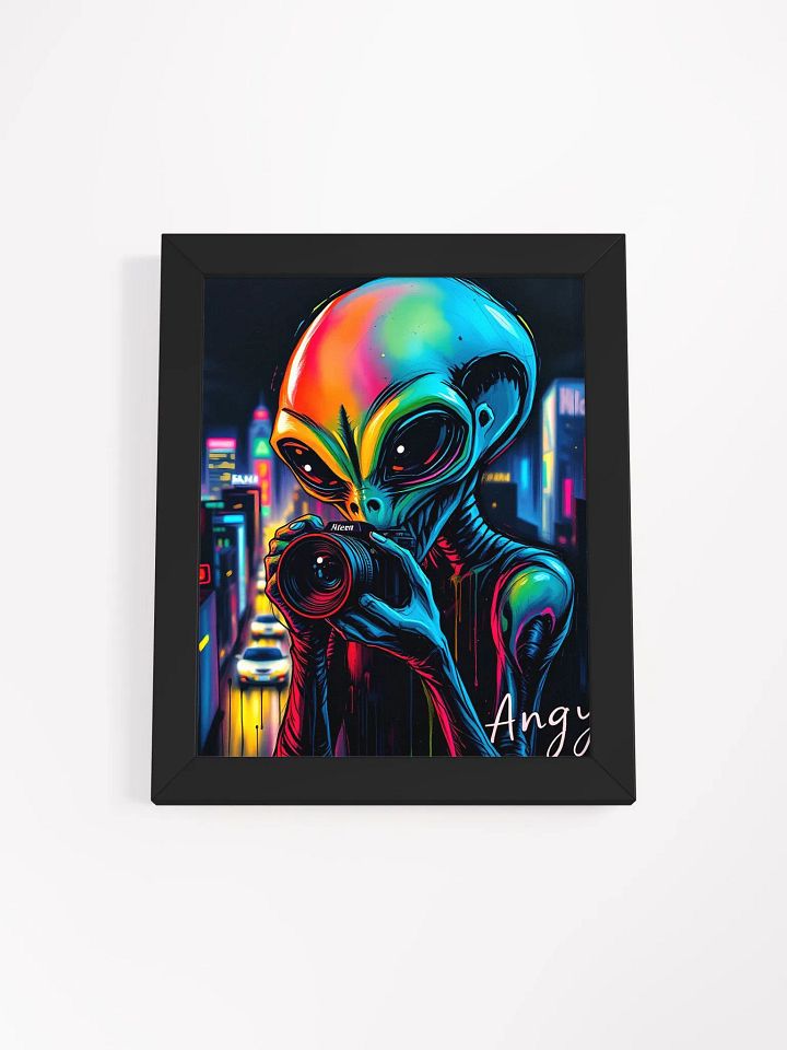 Neon Alien Cityscape Framed Poster product image (1)
