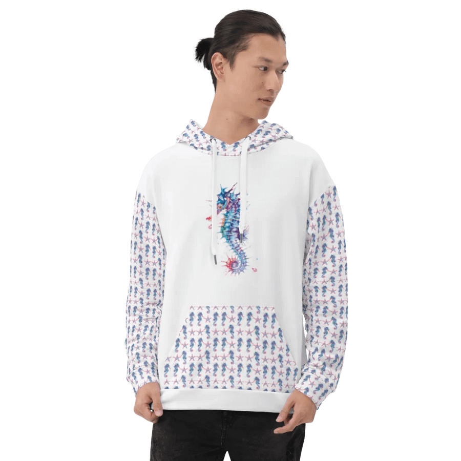 Vibrant Watercolour Seahorse Dreams Hoodie product image (10)