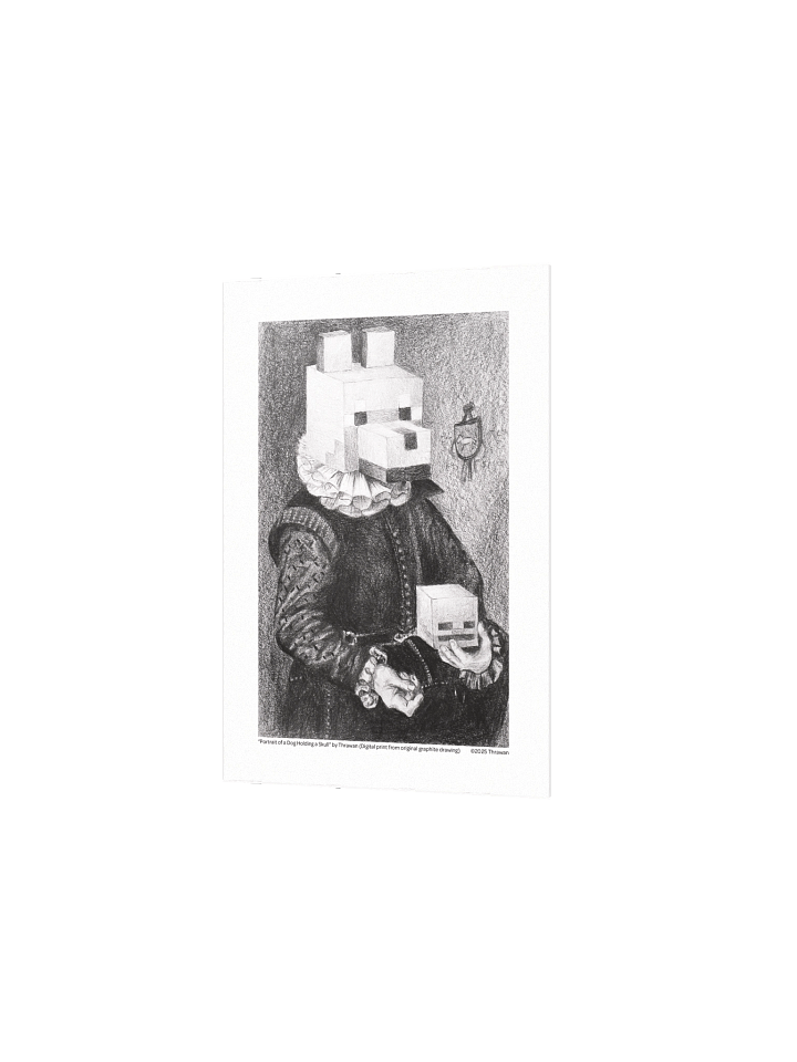 "Portrait of a Dog Holding a Skull" Digital Print product image (2)