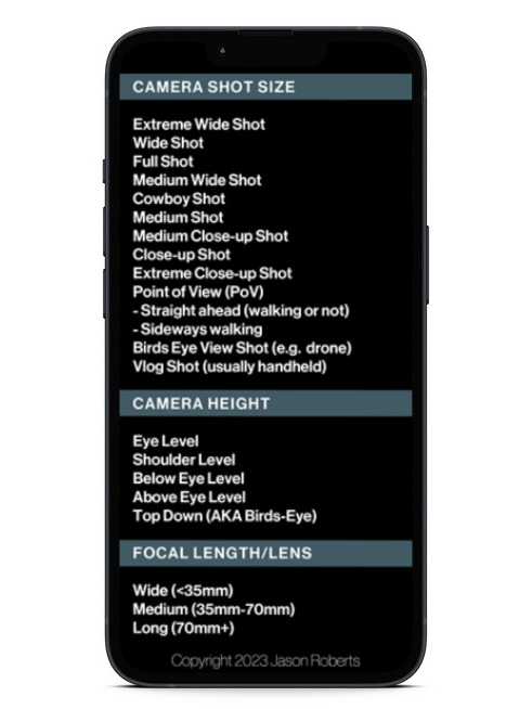 Camera Shot Cheat Sheets product image (4)