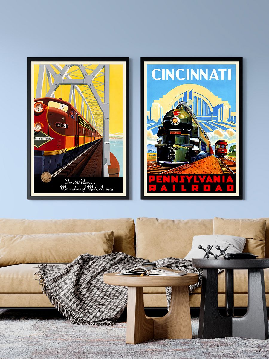 Mid-America Railway, 1950s — retro train poster, vintage train art, train print, retro travel wall art product image (2)
