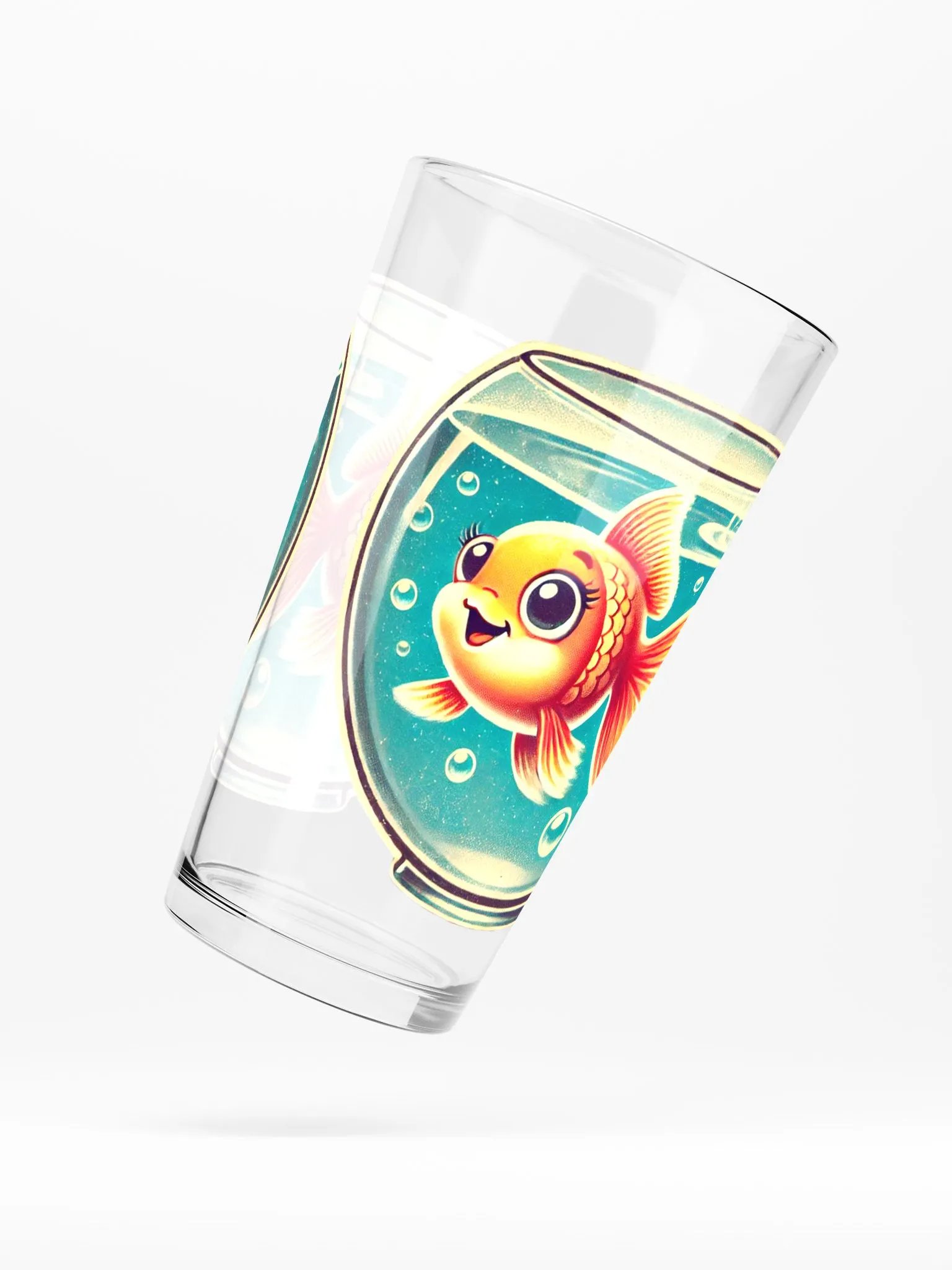 Happy Goldfish 16 oz Glass - Retro Glassware product image (5)