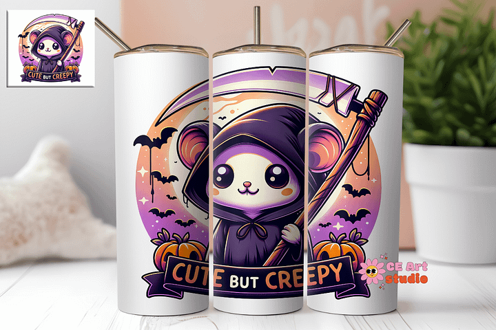 Cute But Creepy Tumbler Wrap PNG product image (1)
