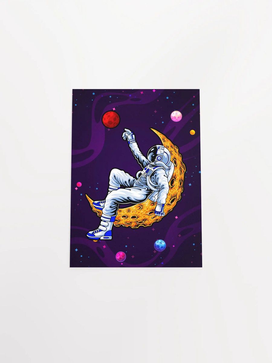 Astronaut and Moon dreaming about Mars — space poster, synthwave space, neon space, aesthetic poster product image (9)
