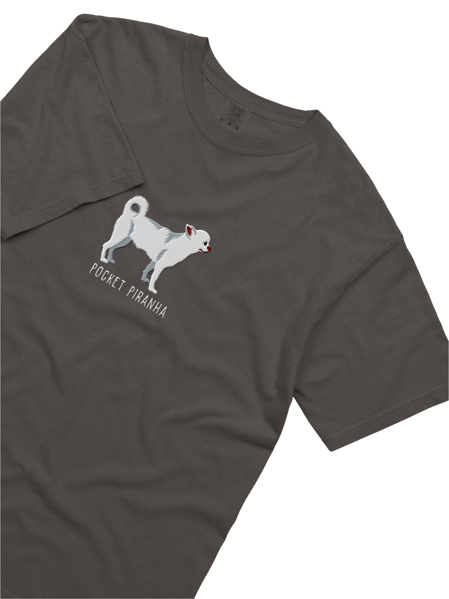 Pocket Piranha T-Shirt(Embroidered) of a Chihuahua(White) product image (28)