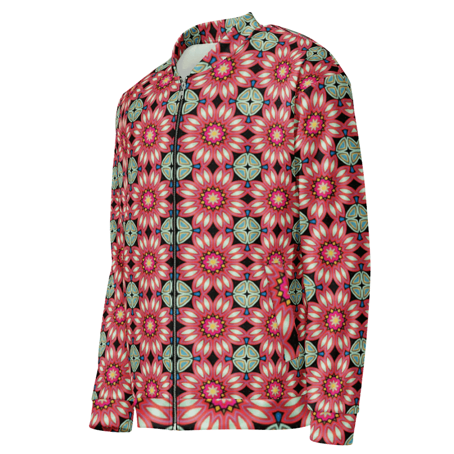 Fractal Batik Maroon Bomber Jacket product image (3)