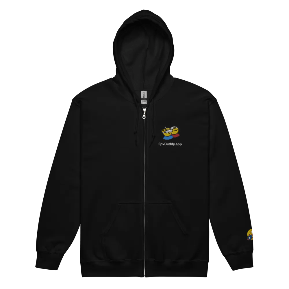 FpvBuddy Embroidered Zip Hoodie (black) product image (3)