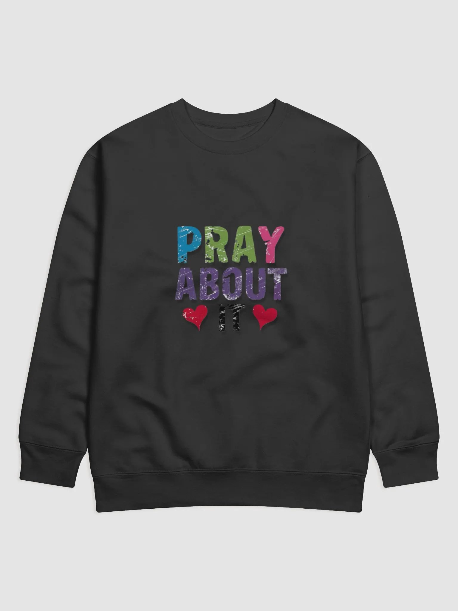 Colorful Distressed 'PRAY ABOUT IT' Sweatshirt product image (1)