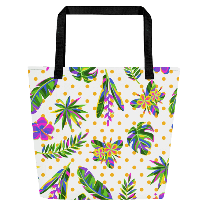 Big printed tote bag with beachy tropical vibe product image (2)