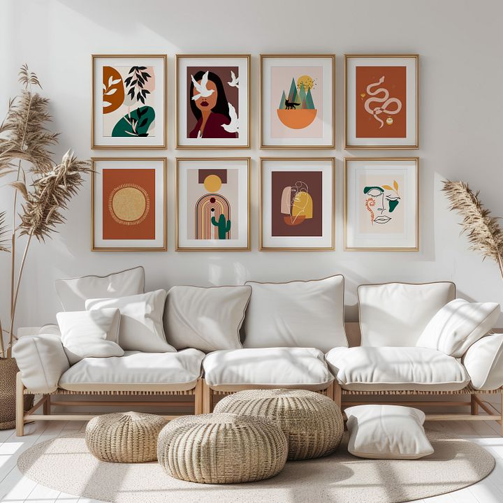 Girl with Birds BOHO Gallery Wall Set of 8 DIGITAL Prints product image (2)