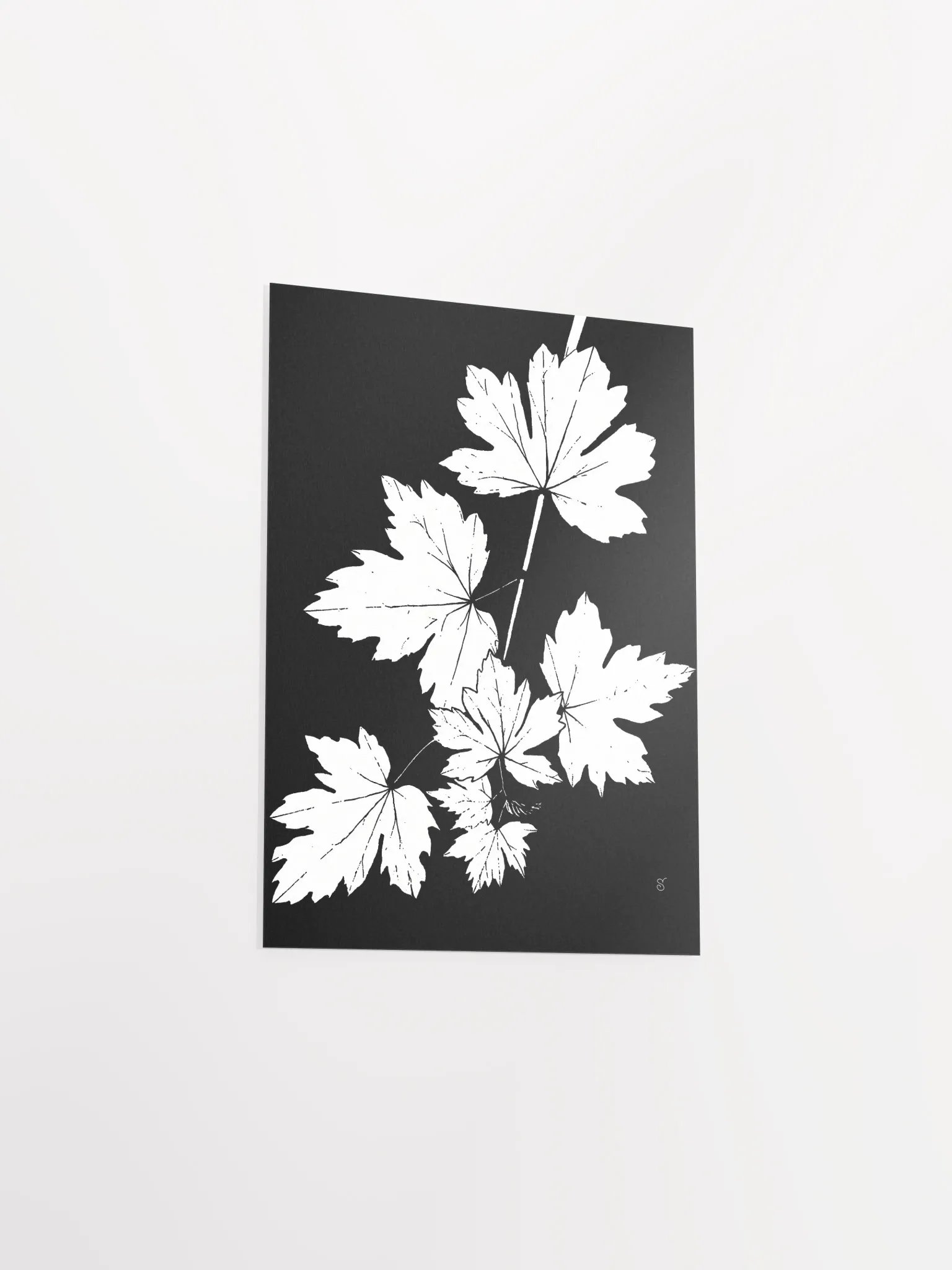 Jagged Leaves Silhouette Poster - Grape Leaves Dark product image (3)