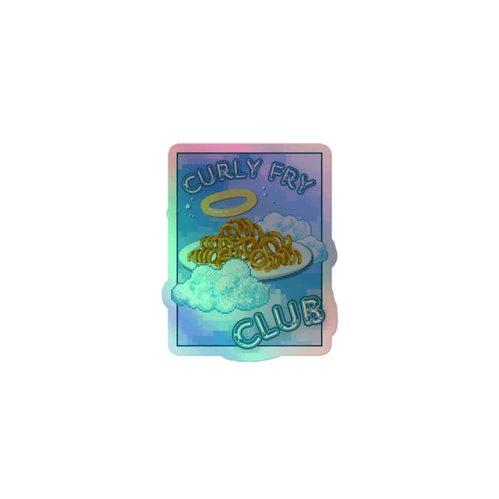 CURLY FRY CLUB holographic kiss-cut sticker product image (1)