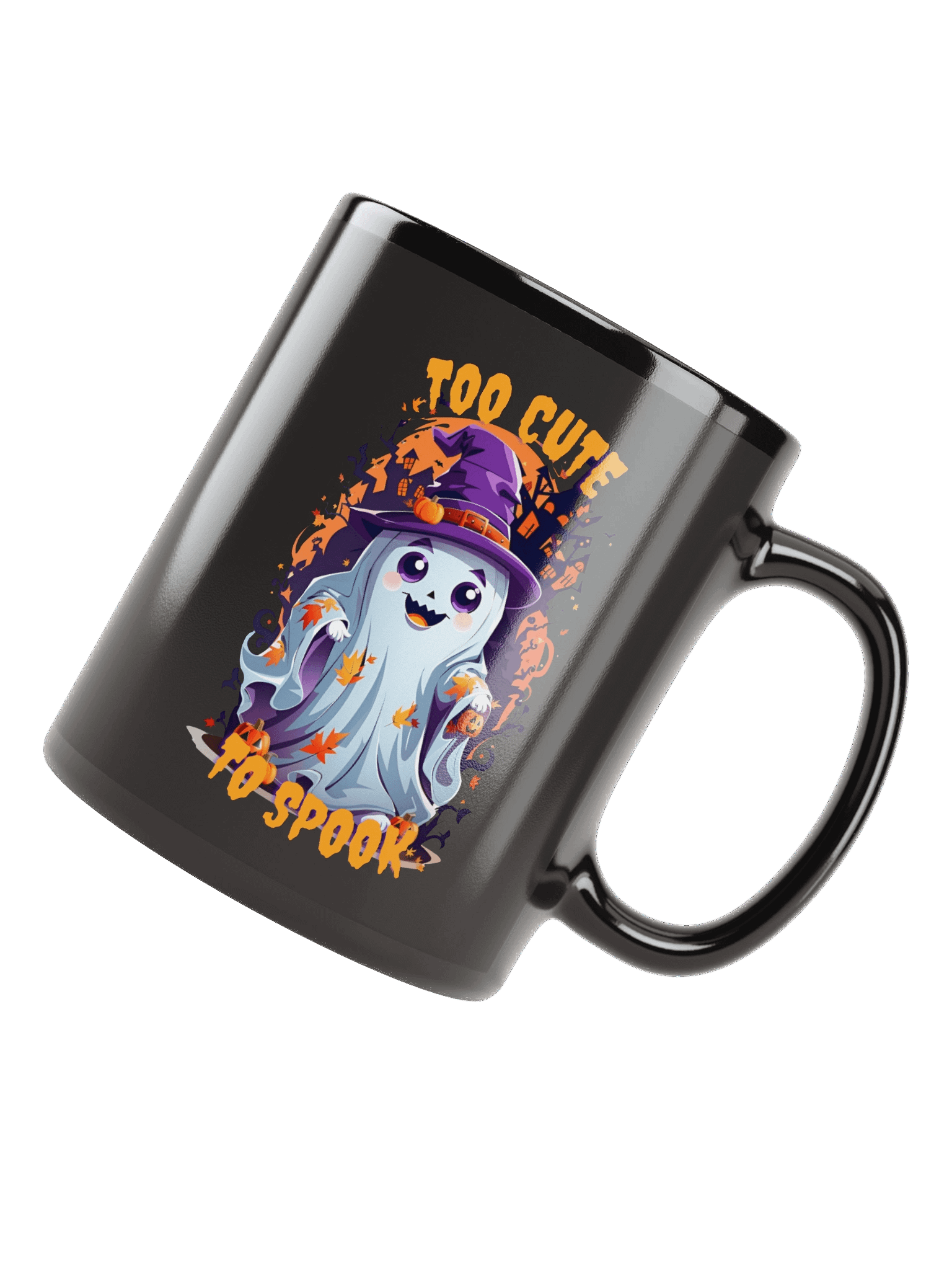 Too Cute to Spook Black Glossy Mug product image (8)