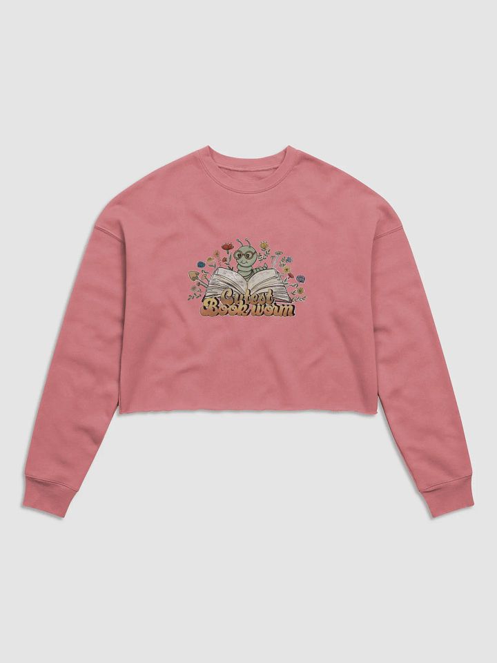 Cutest Bookworm Cropped sweatshirt – Whimsical Book Lover Gift - Large Print product image (2)