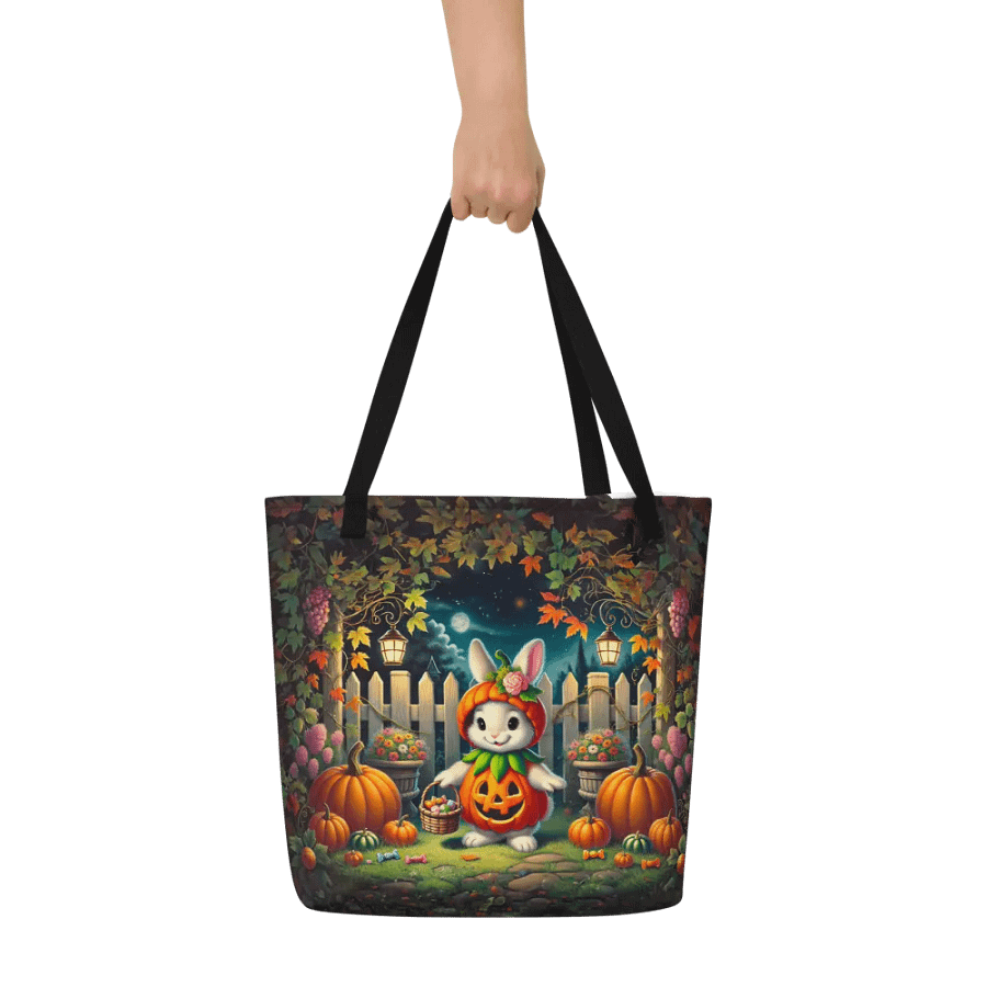 Whimsical Halloween Bunny Rabbit Pumpkin Patch Tote Bag product image (6)