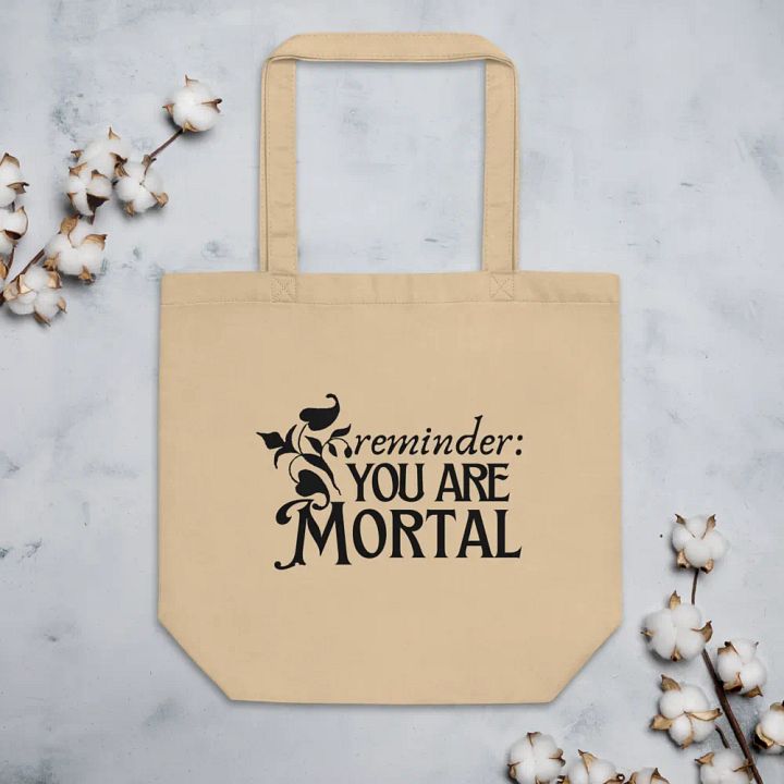 reminder: you are mortal tote bag product image (1)