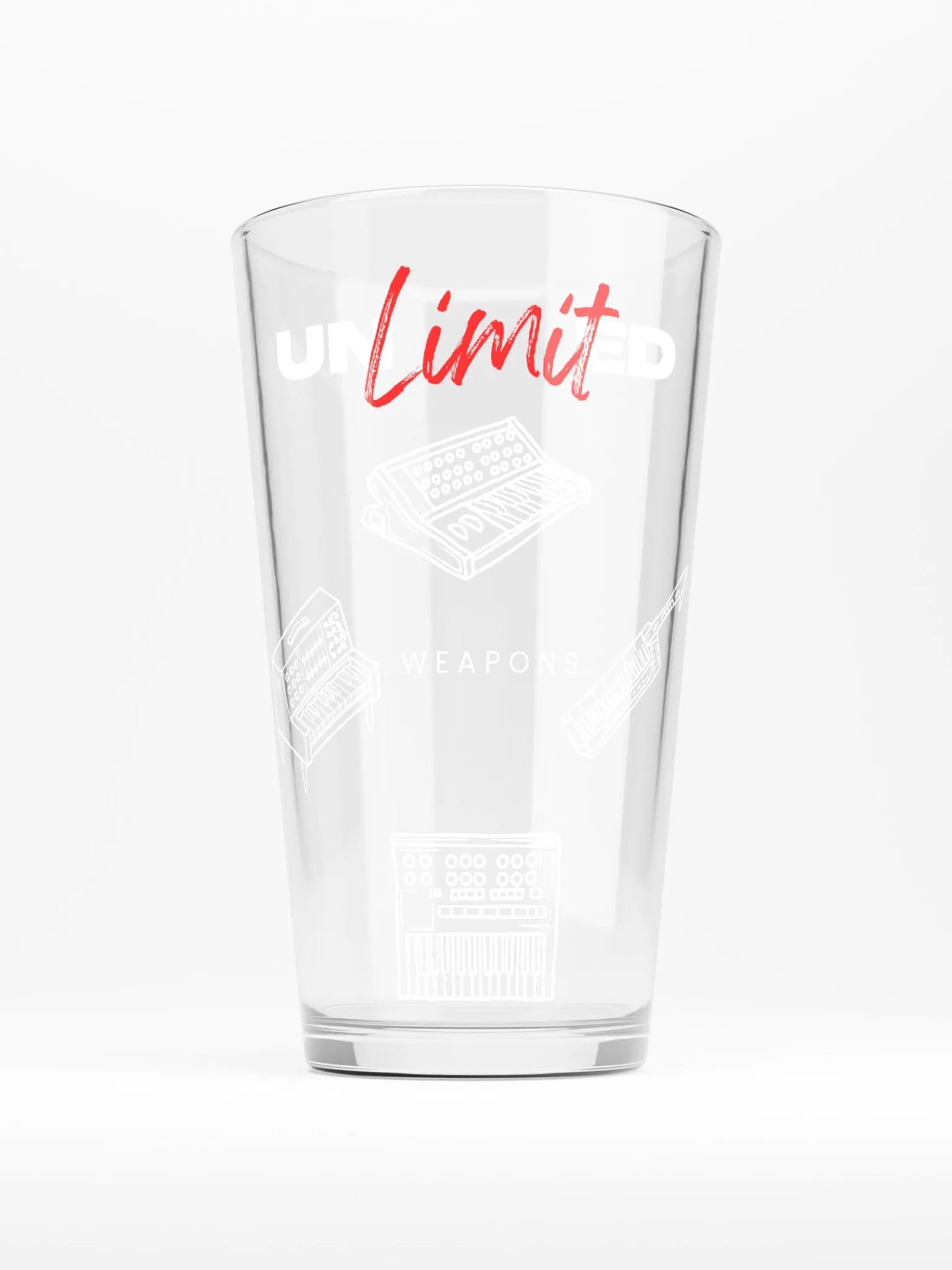 UNLIMITED WEAPONS PINT GLASS product image (1)