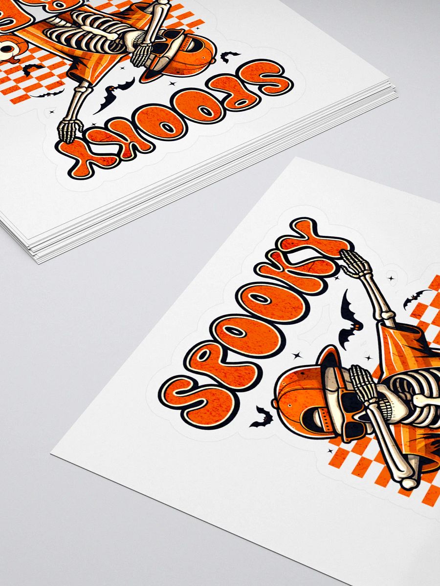 Retro Spooky Vibes Dabbing Skeleton Halloween Design Sticker product image (4)
