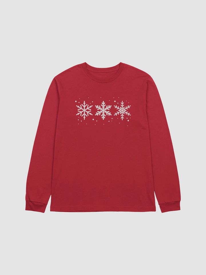 White Snowflakes Supersoft Long Sleeve Slimmer Fit Shirt product image (1)