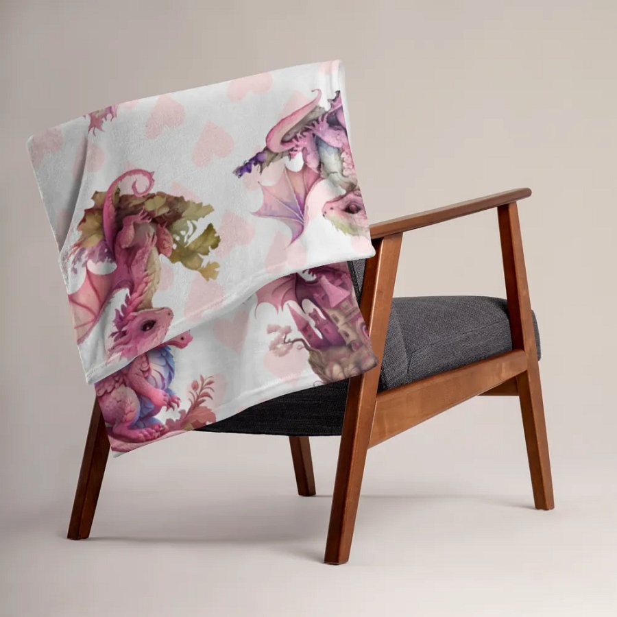 Pink Baby Dragons Throw Blanket product image (3)