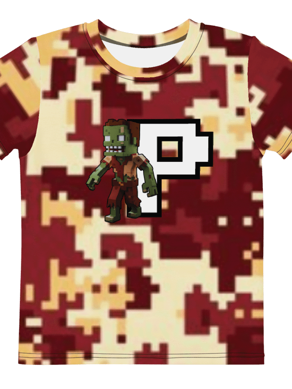 Patient PixelZ Kids T-Shirt (Pixel Zombie v2 Red/Tan) product image (5)