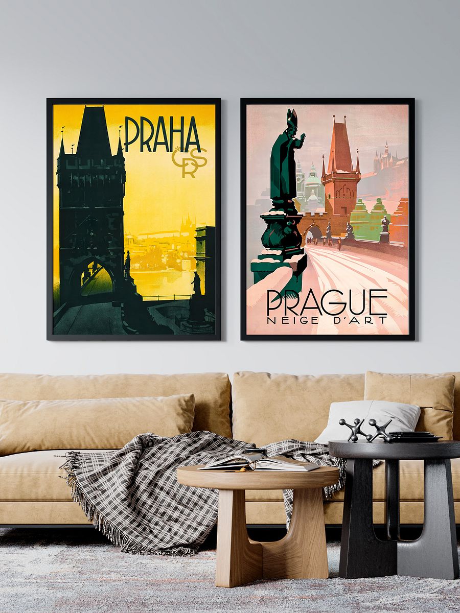 Prague Czech, 1930s — Retro travel poster, vintage travel print product image (3)