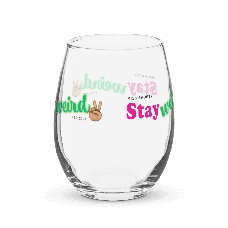 Stay Weird with a Peace Sign Wine Glass! product image (2)