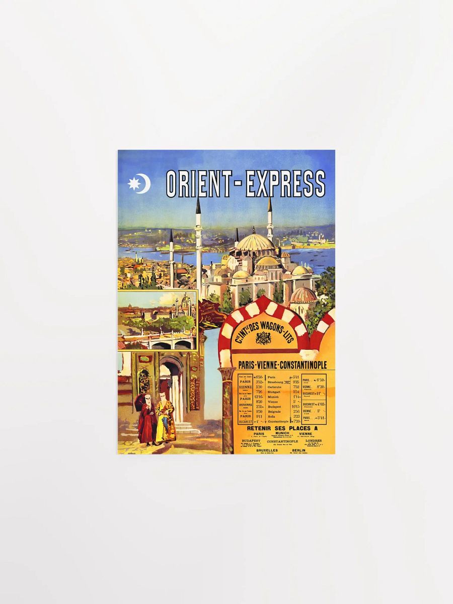 Orient Express, Istanbul, Turkey, 1891 — retro vintage travel poster, vintage travel art print, retro travel wall art product image (7)