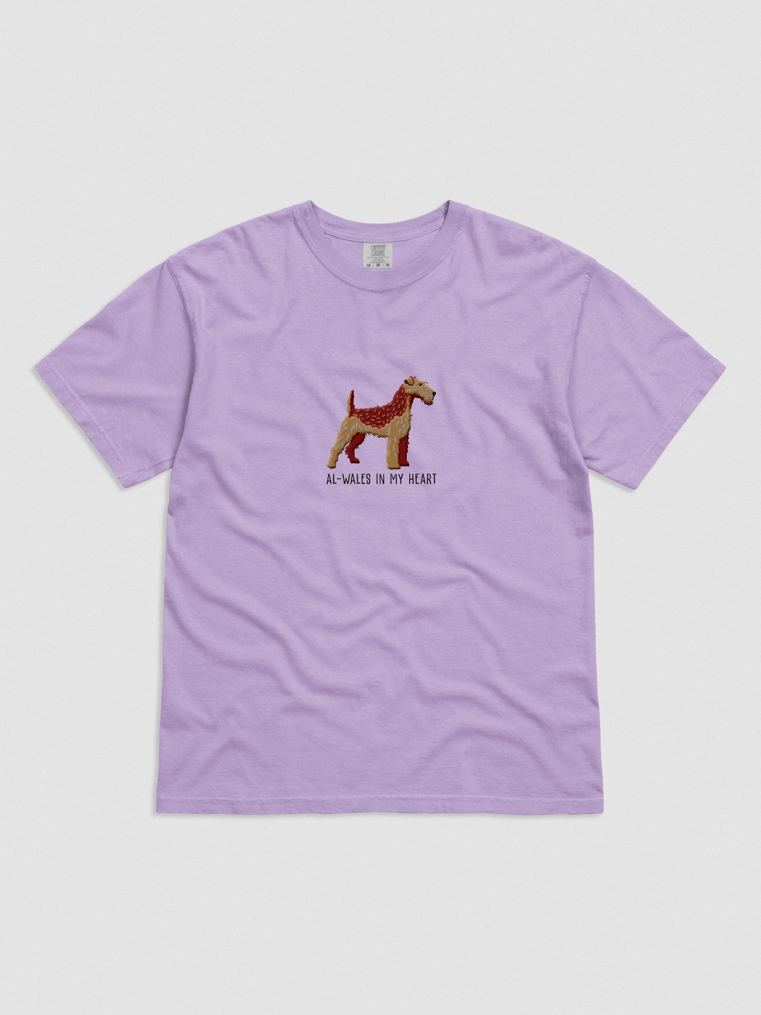 Al-Wales in My Heart T-Shirt(Embroidered) of a Welsh Terrier(Red & Tan) product image (4)