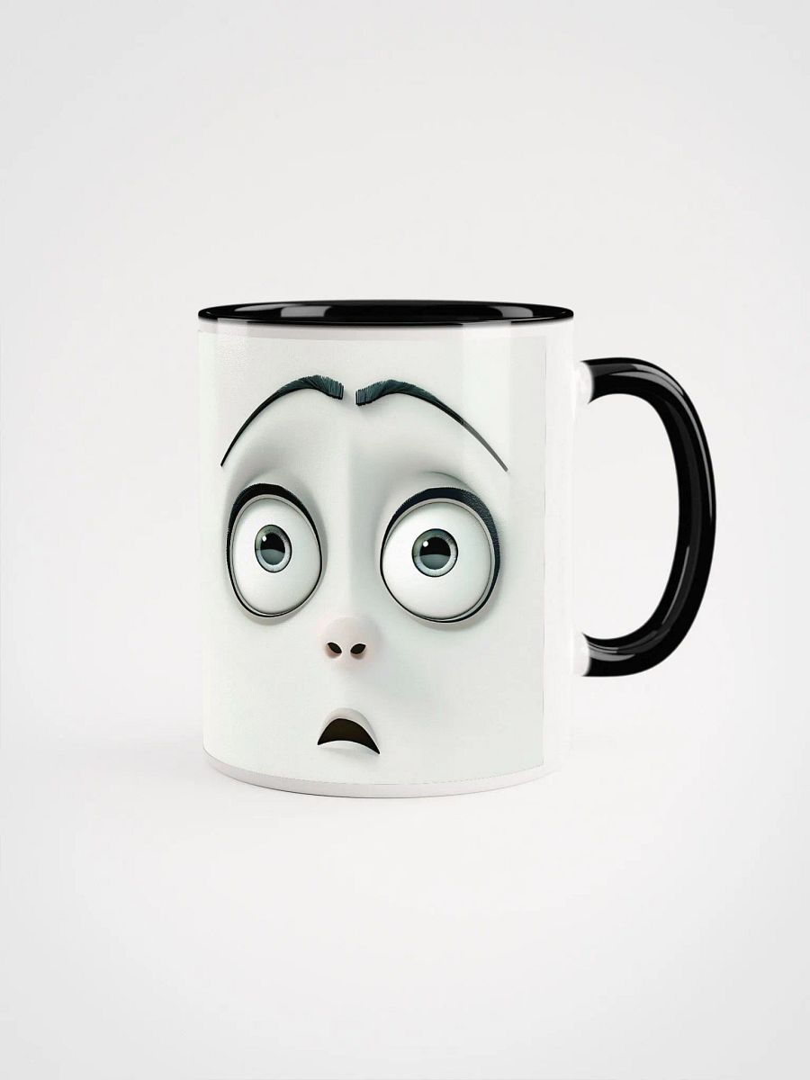 Worried Cartoon Face Mug: Add Whimsy to Your Morning Brew! product image (1)