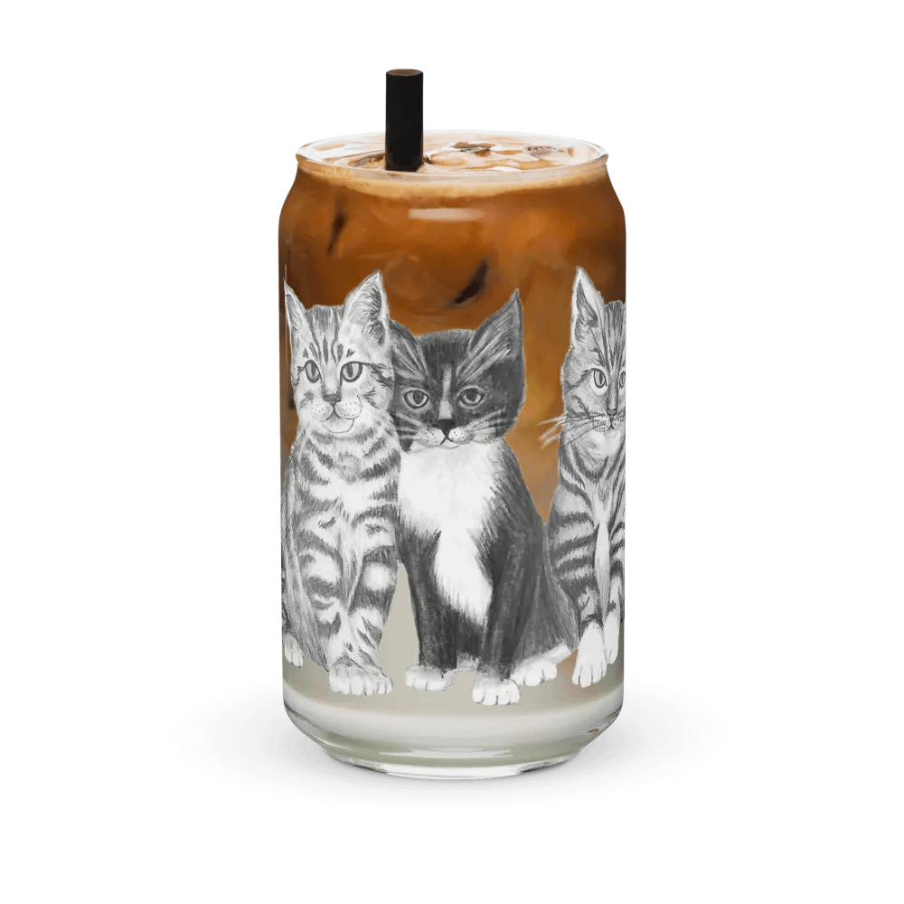 Kittens Drawing Glass Can Cup product image (36)