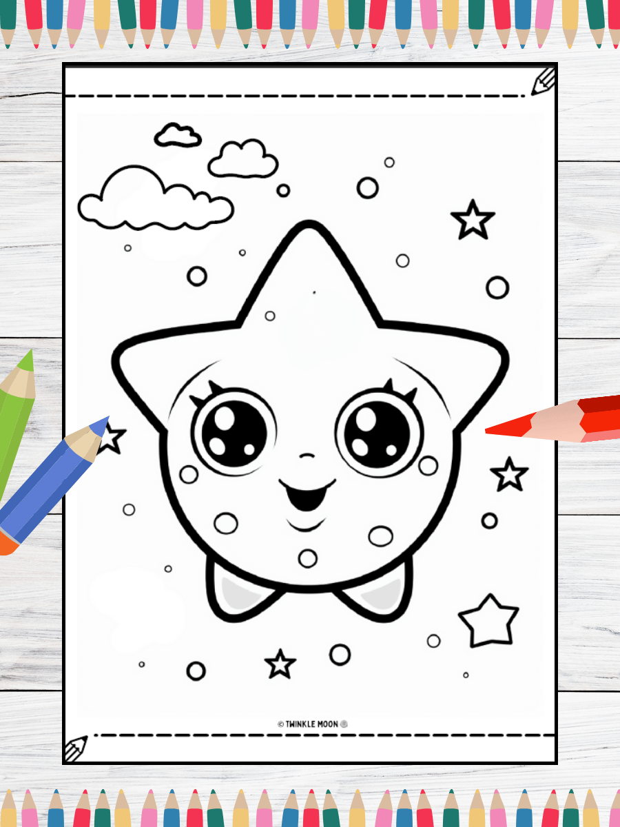 20 Cute Kawaii Space Coloring Pages#3 (PDF Coloring Pages) product image (3)