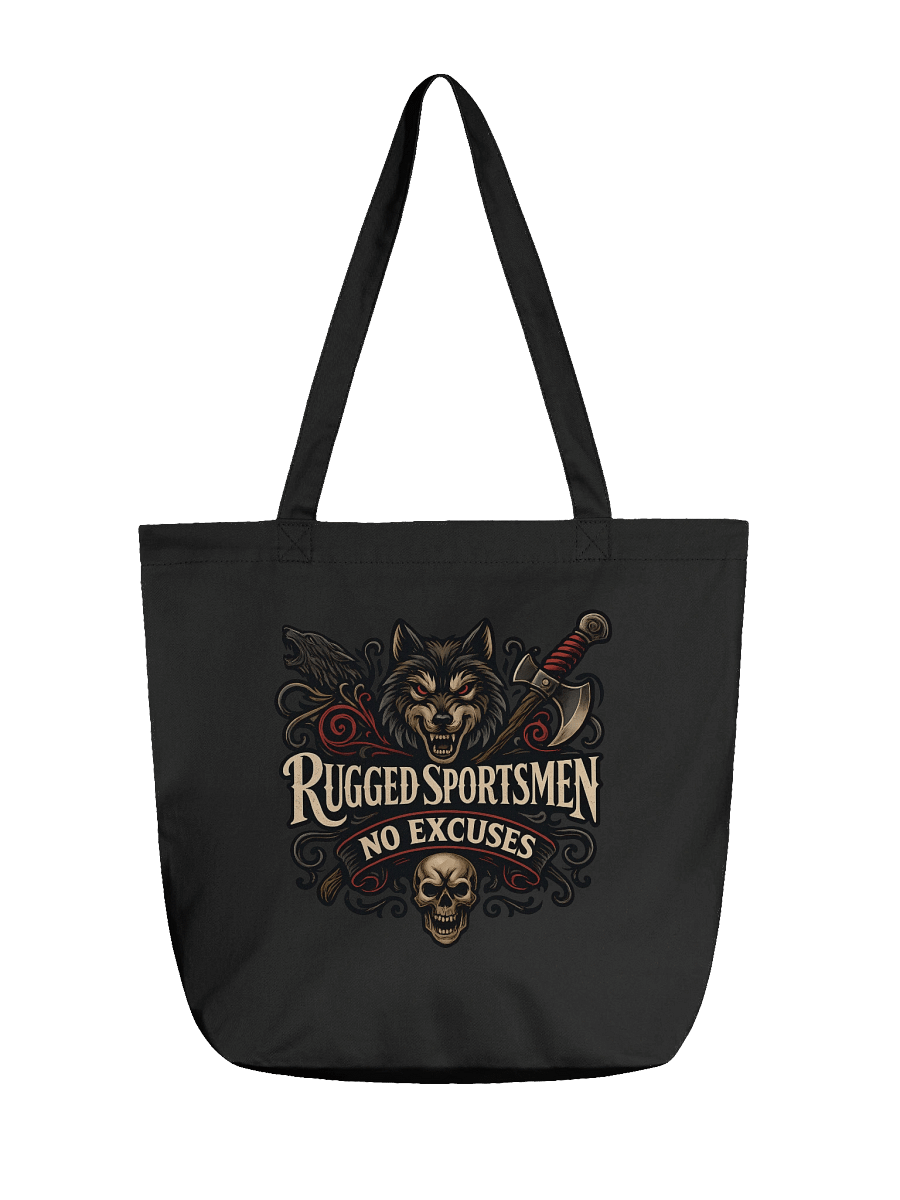 Rugged Sportsmen No Excuses Wolf & Skull Tote Bag product image (1)