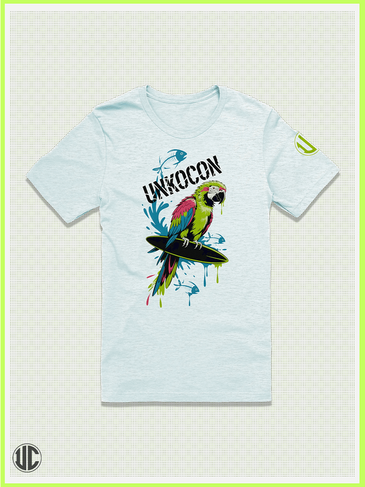 Surf Parrot – UnkoCon Graffiti Bird T-Shirt product image (1)