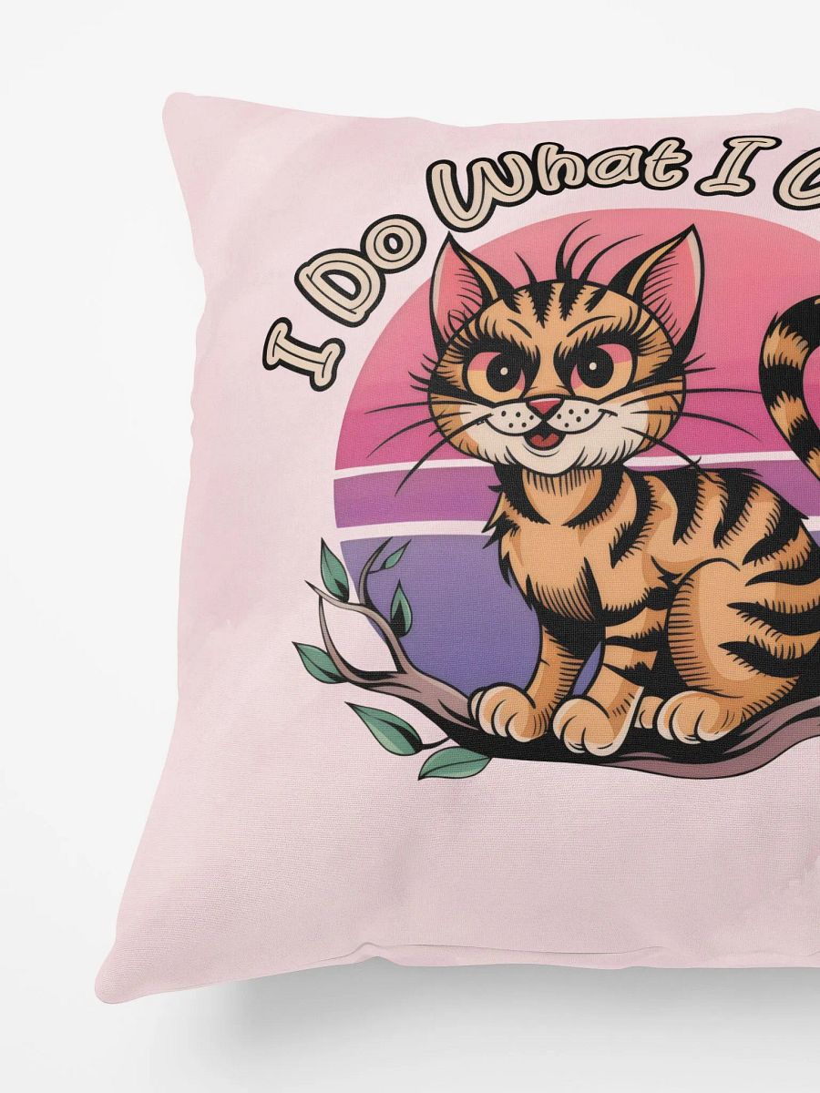 Mischievous Cat 'I Do What I Want' Pillow product image (5)