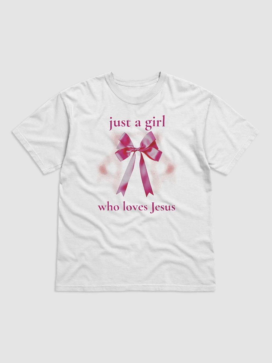 Just a Girl Who Loves Jesus T-Shirt – Christian Coquette Aesthetic – Faith-Based Comfort Colors Tee product image (2)
