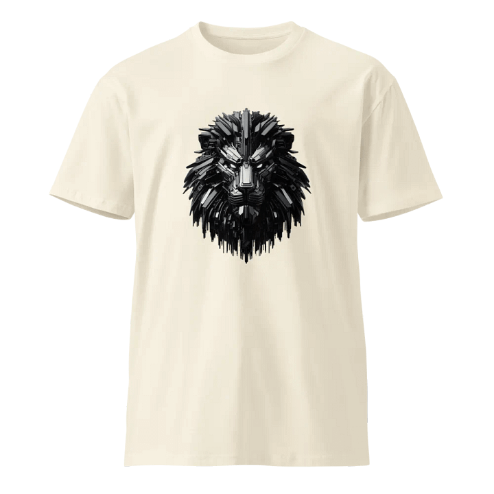Creme men's t-shirt with metal robot lion design! cool and comfortable product image (1)