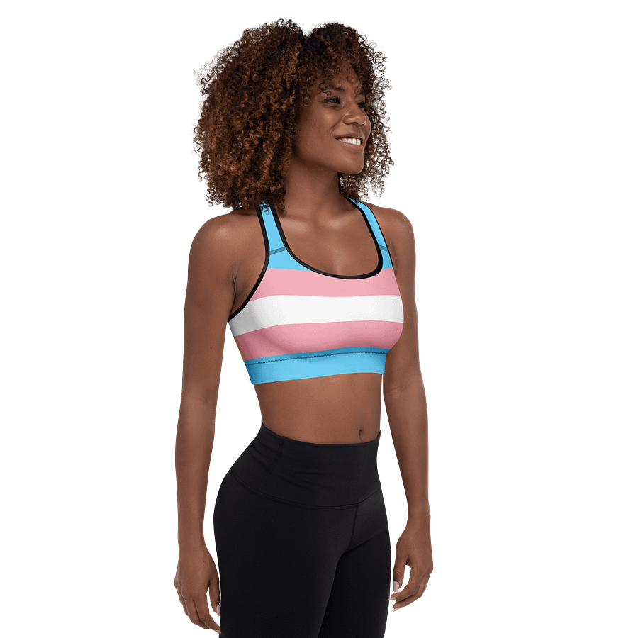 Trans Pride Flag Padded Sports Bra product image (6)