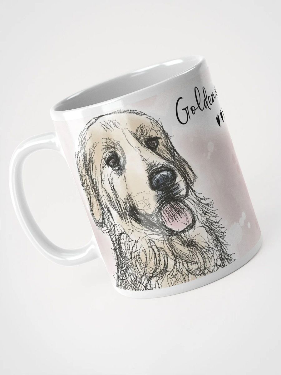 Golden Retriever Sketches White Glossy Mug product image (9)