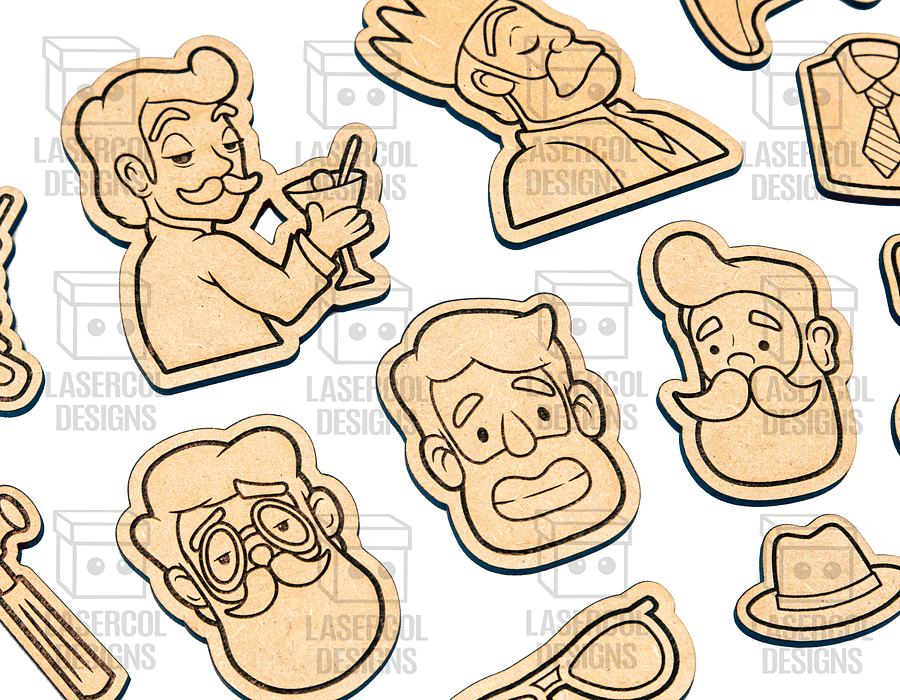 Father's Day Paint Kit DIY Cut Outs Set 2 - Laser Cut Files product image (3)