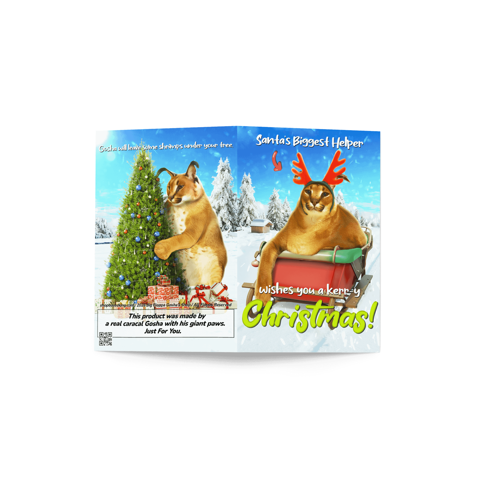 Christmas Floppa Caracal Cat Card product image (2)