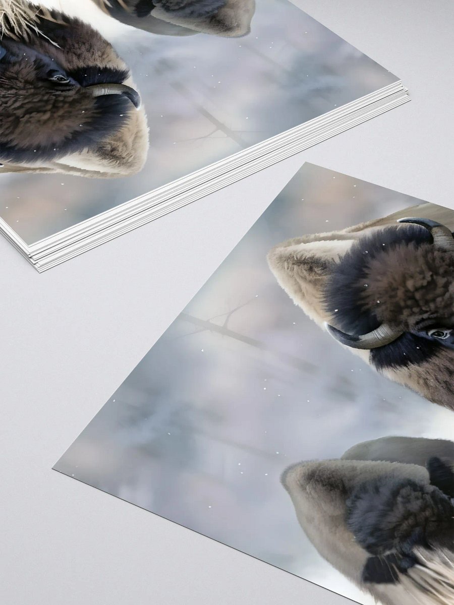 Mother Bison and Calf in Winter product image (11)