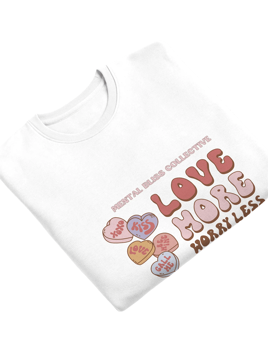 "Love More Worry Less" Unisex Eco Sweatshirt Hoodie – A Daily Reminder to Stay Positive product image (5)