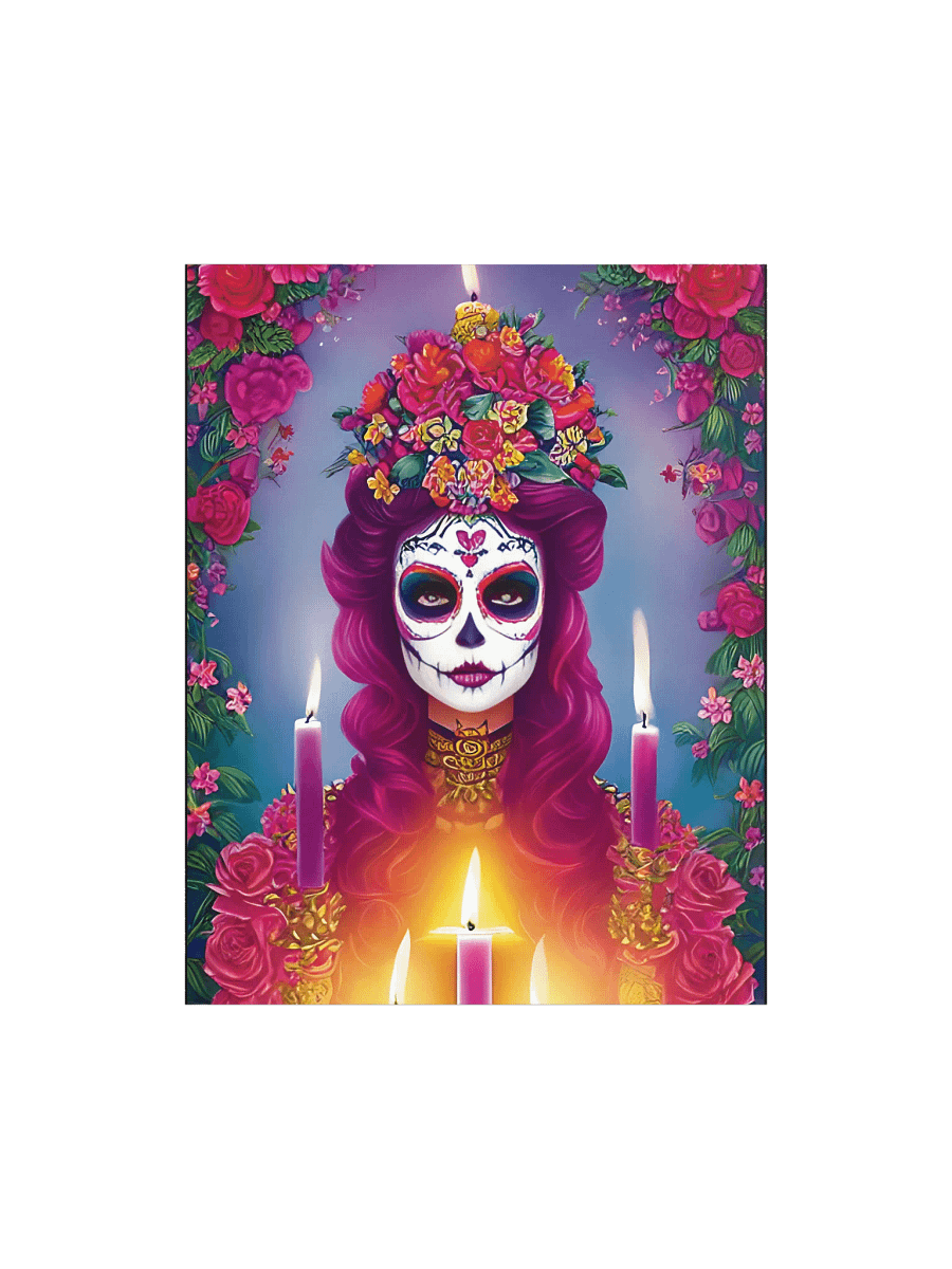 Sugar Skull Art - Beautiful Woman at Altar Poster product image (4)