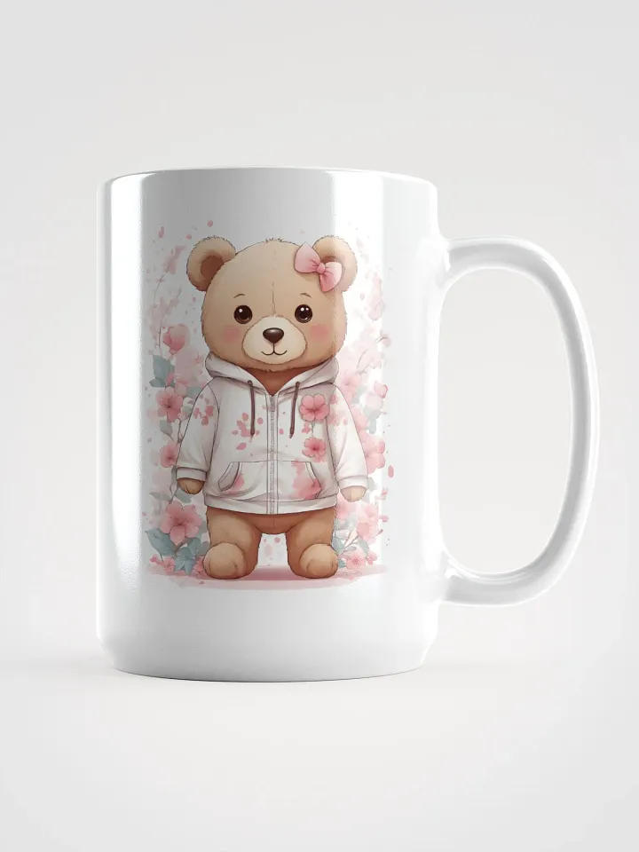 Floral Teddy Bear White Glossy Mug product image (1)