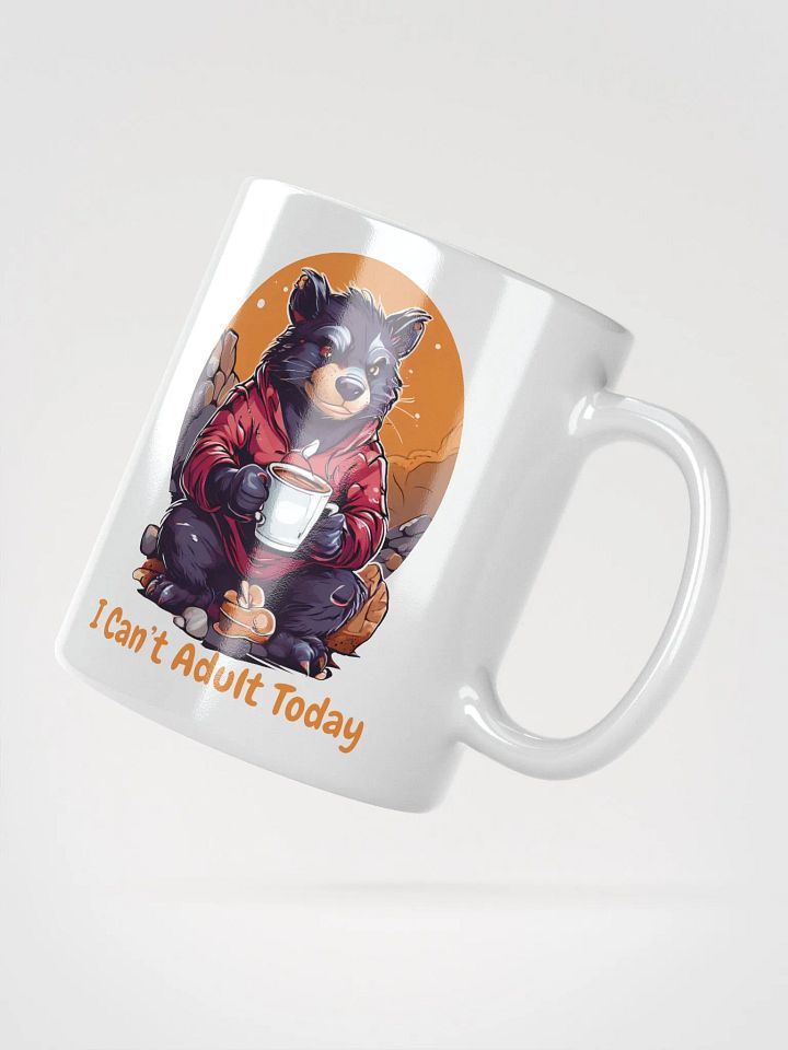 I Can’t Adult Today - Unique Funny White Glossy Mug Printed on Both Sides | Tasmanian Devil with Coffee | Perfect Funny Gift Mug product image (2)